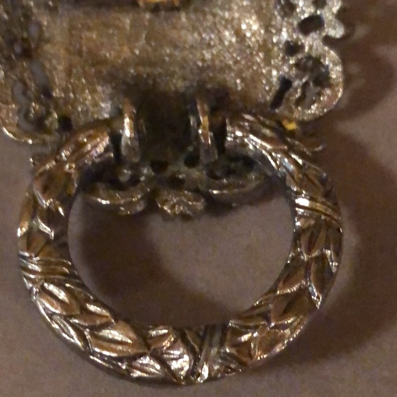 Vintage 1950 Emperuer Napoleon Silver Tone Fold Down Wreath Brooch - Picture 5 of 7